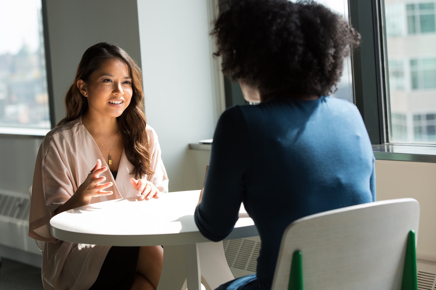 A one-on-one therapy conversation