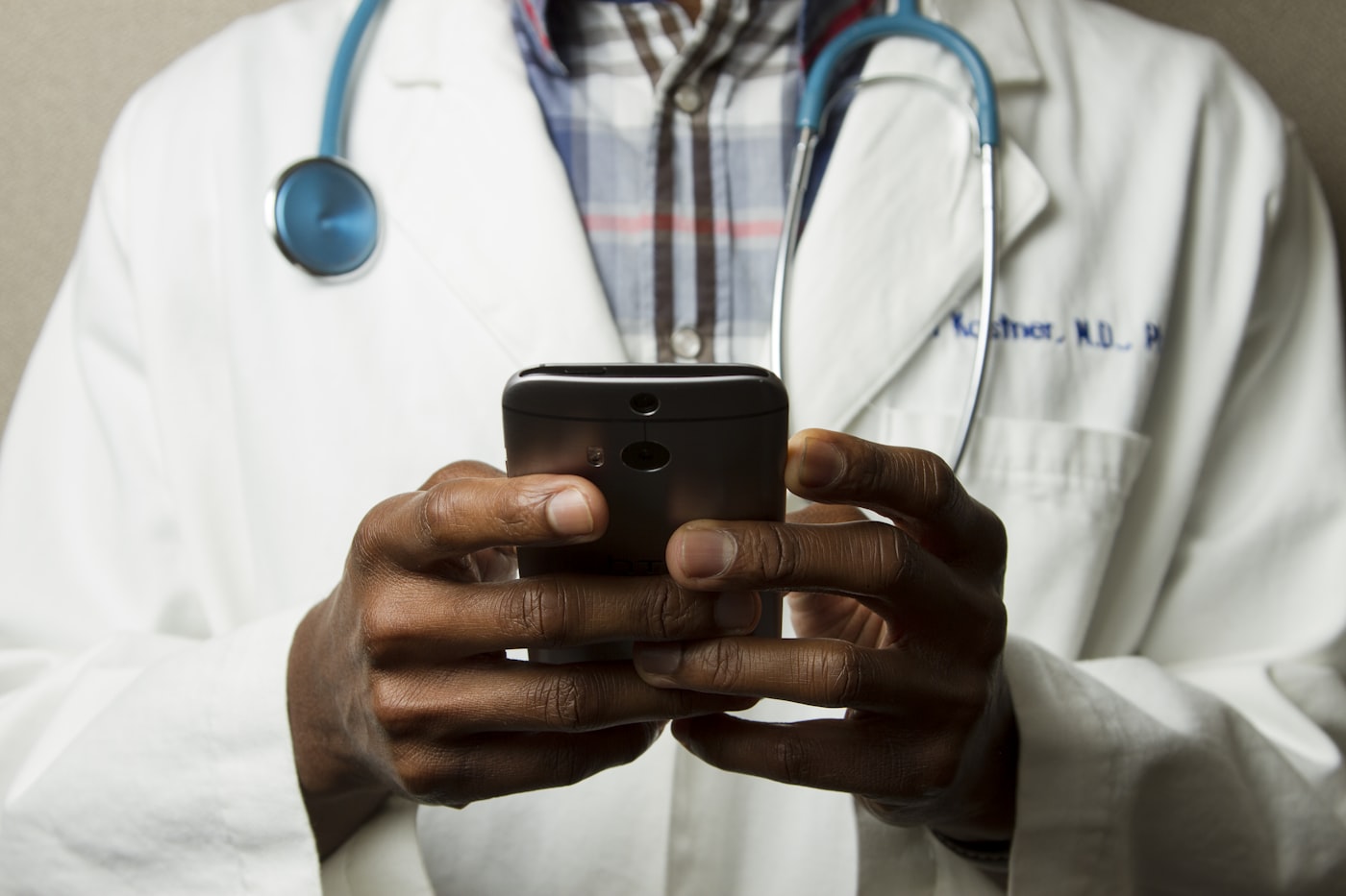 A clinician reviewing an evaluation with a patient